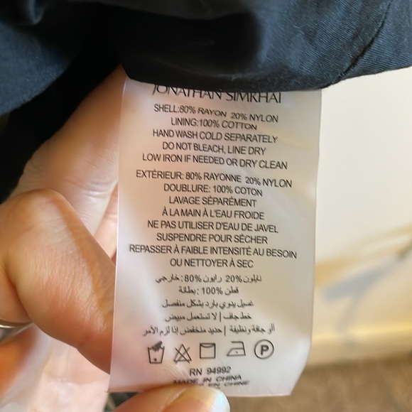 Jonathan Simkhai Amora Coverup Maxi Dress Women’s Size Medium Black Abstract - Picture 12 of 12